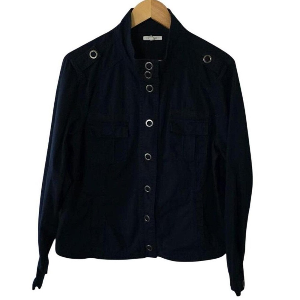 Maurices Navy Silver Military Lightweight Utility Jacket XL Coastal Preppy